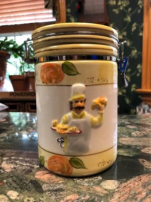 Home Essentials Love of Cheese Cookie Treat Jar Canister Paris French Chef Decor - Image 1 of 4