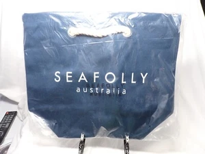New Seafolly Australia Navy Blue Bag Tote Beach Travel Shoulder Bag Rope handles - Picture 1 of 5