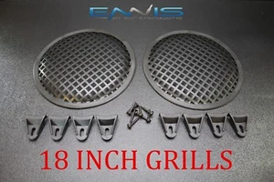 (2) CUBIERTA DE MALLA DE SUBWOOFER DE ALTAVOZ DE ACERO DE 18 PULGADAS CON CLIPS TORNILLOS GR-18 - Imagen 1 de 4