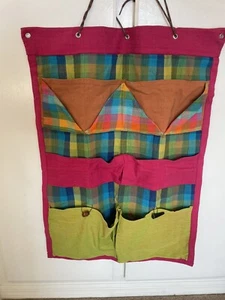 Artsy Handmade Bohemian Storage Wall /Door Fabric Pocket Hanging Organizer - Picture 1 of 12