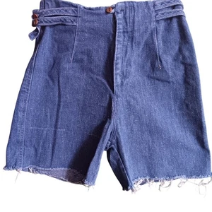 24" 24W Vintage Women's Shorts High-Waisted Denim Cutoff 1970's Boho Disco Booty - Picture 1 of 9