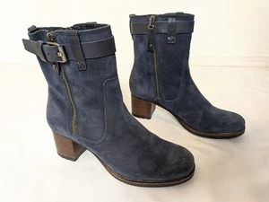 Trask Womens Madison Boots Navy Blue Suede - Picture 1 of 9