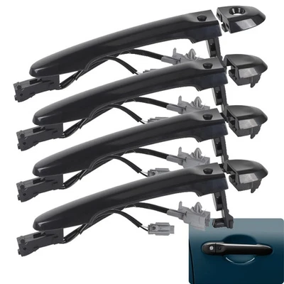 Manija de puerta exterior negra delantera trasera izquierda lado derecho para Nissan Juke 2010-2019 Foto 1 de 4