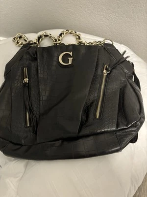 Guess Black Leather Handbag Purse Shoulder Bag NWOT Stunning - Image 1 of 4