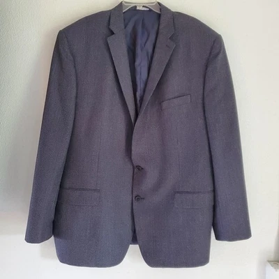 Ralph Ralph Lauren Blazer Mens 52L Blue Silk Wool Two Button Notch Lapel Lined - Image 1 of 4
