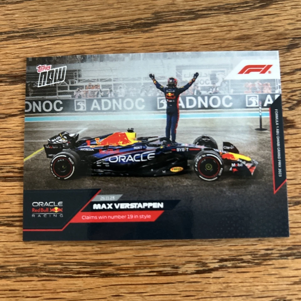 Max Verstappen - 19th Win for season Abu Dhabi  2023 - F1 TOPPS Card #70 In hand - Image 1 of 1