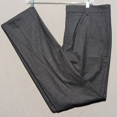 J. Ferrar Ultra Comfort Flat Front Slim Dress Pant Men's 34x34 Charcoal Stretch - Image 1 of 3