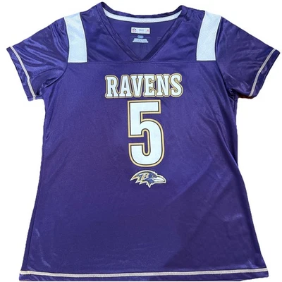 NFL 巴尔的摩乌鸦队 Joe Flacco #5 足球球衣女式大号闪光 — 第 1/4 张图片