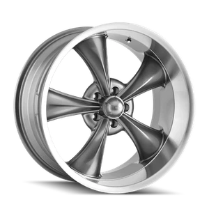 17x7 Ridler 695 Grey W/Machined Lip Wheel 5x4.75 (0mm) - Picture 1 of 5