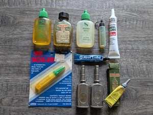 Lot of 10 Vintage Fishing Reel Oiler Cans & Tubes Pflueger ABU Penn - Picture 1 of 12