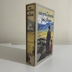 The Grapes of Wrath By John Steinbeck First Edition Library FEL HC Book DJ EX - Bild 1 von 11