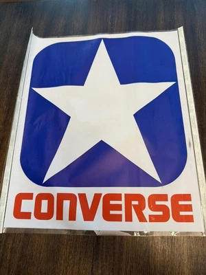 Vintage Converse Logo Advertising Window Decal Sign 80s 90s - Image 1 of 4