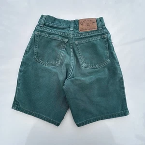 Vintage 90’s Gap Denim True Test Green Denim Shorts Relaxed Fit Kids Youth 10 - Picture 1 of 8