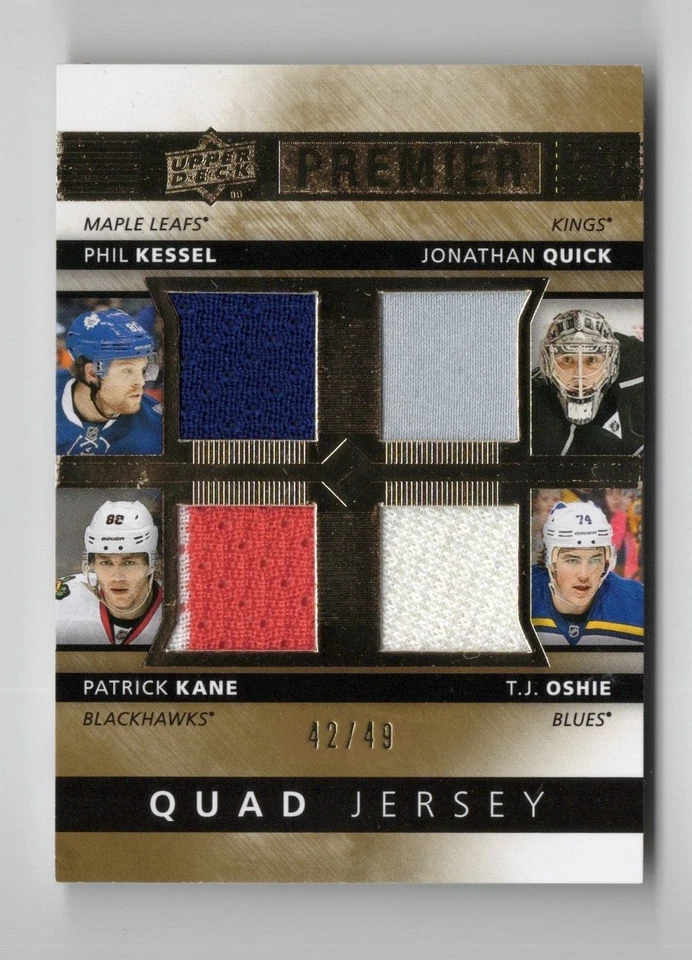 2014-15 UD Premier Quad Jersey Phil Kessel Jonathan Quick Patrick Kane Oshie /49 - Image 1 of 1
