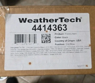 WeatherTech FloorLiner for 2020-2024 Chevrolet Silverado 2500HD/3500HD - Black - Image 1 of 2