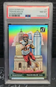 2024 Donruss Travis Kelce Downtown SSP Case Hit Chiefs Taylor Swift PSA 8 NM-MT - Picture 1 of 5
