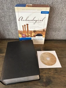 Zondervan NIV 1984 Archaeological Study Bible, Black Bonded Leather w/ CD rom - Imagen 1 de 7