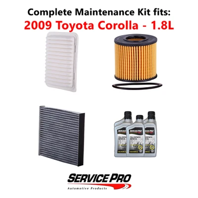 2009 Toyota Corolla 1.8L Complete Air, Oil & Cabin Filter Kit (5W-20) Foto 1 de 4