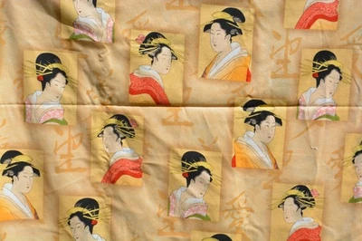 1.33 yards cotton Geisha Girl portrait fabric 44" wide - Image 1 of 2