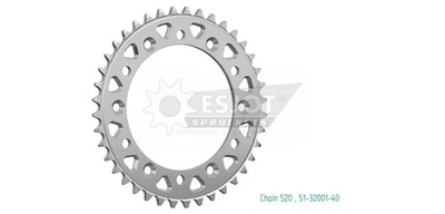 Sprocket Rear 520-40T Alloy for YAMAHA YZ 450 FX 2016 2017 2018 2019 2020 2021 - Image 1 of 2