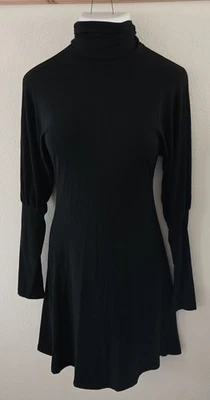 No! No! No! Women's Junior's Black Turtleneck Bodycon Fit & Flare Mini-Dress M L - Image 1 of 4
