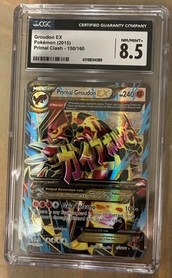 2015 POKEMON XY PRIMAL CLASH #151 FULL ART/PRIMAL GROUDON EX  CGC 8.5 PSA - Image 1 of 2