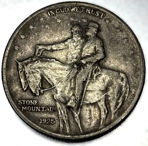 1925 Stone Mountain Silver Commemorative Half Dollar VF Very Fine Condition 1421 - Picture 1 of 2
