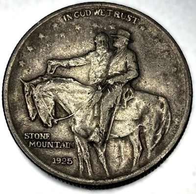 1925 Stone Mountain Silver Commemorative Half Dollar VF Very Fine Condition 1421 - Image 1 of 2