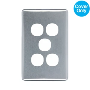 Clipsal Classic 5 Gang Cover Brushed Aluminium | C2035C-BA - Picture 1 of 1