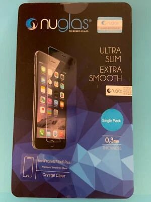 NuGlas Tempered Glass Screen Protector for iPhone 7 8 Plus Ultra Slim 0.3MM 9H - Image 1 of 4