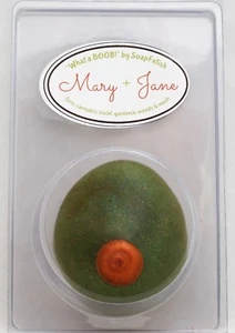 Mary Jane, green and copper boob soap scented with cannibis, fern, geranium and  - Picture 1 of 5