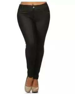 Yelete Super Stretchy Skinny Jeggings in Black - Picture 1 of 6