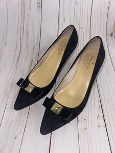 KATE SPADE PILARA NAVY BLUE SUEDE, PATENT SHOES SIZE 6 - Picture 1 of 9