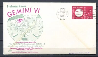 US 1965 • Gemini VI space mission • Swanson • NY fair cover+card •  (SU-8877) - Image 1 of 2