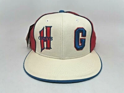 Nueva Gorra de Lana HEADGEAR Negra Leagues Homestead Gris Ajustada (Crema/Azul-Rojo) Foto 1 de 4