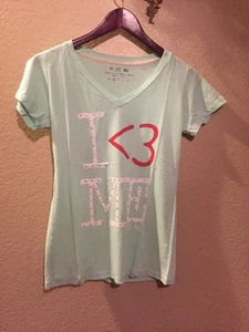 New Miss Me Green "I Heart Miss Me" Sleeve Shirt Size Medium - Picture 1 of 1