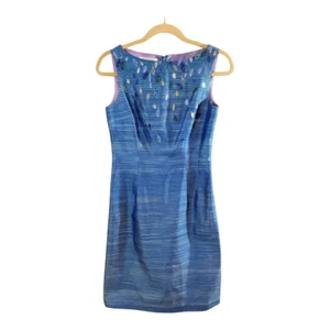Abito tubino vintage Kay Unger in seta con foglie ricamate e perline donna 2 - Foto 1 di 6