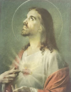 N.G. BASEVI Religious Picture 1951 #8020 Jesus 9.5x7.5” Printed In Italy - Picture 1 of 3