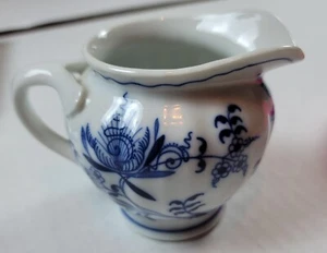 Vintage Blue Dannube Blue Onion Creamer Pitcher Japan Rectangle Backstamp - Picture 1 of 6