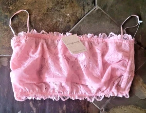 Size Small Free People Semi Sheer Lace Stretch Bandeau Strapless Tube Bralette - Picture 1 of 4