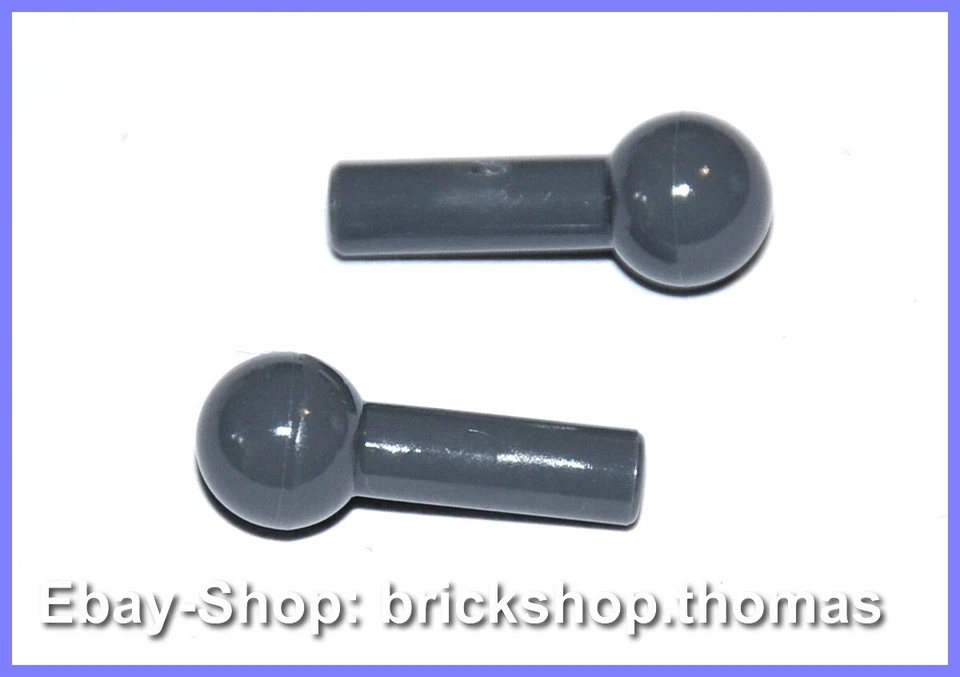 Lego 2 x Technic Stab Kugel grau 22484 Bar 2L Dark Bluish Gray Towball NEU / NEW - Bild 1 von 1
