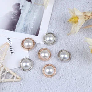 10pcs Pearl Metal Shank Buttons for Sewing Scrapbooking DIY Craft DecorationS_cd - Picture 1 of 12