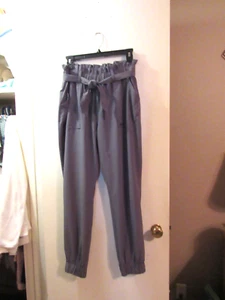 Girl's Justice Active Gray Paperbag Gathered Waist Pants - Size 18/20 - Picture 1 of 5