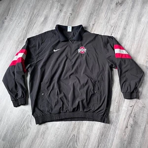 Vintage Nike Team Ohio State Buckeyes Jacket 1/4 zip jacket mesh lined vented xl - Picture 1 of 13