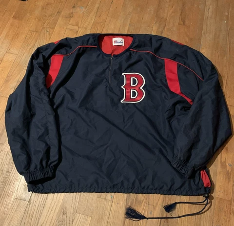 SPEEDLINE Men’s Boston Red Sox Baseball 1/4 Zip Jacket Sz. XL NEW NAVY/RED Cover