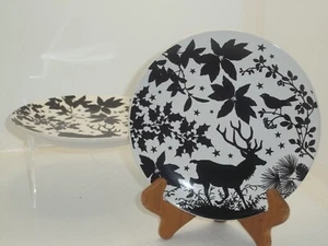 2011 HOLIDAY SILHOUETTES BY ROOM CREATIVE BLK & WHT REINDEER SET OF 2 6" - Picture 1 of 3