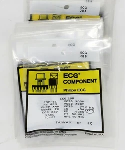 ECG 288 PNP Silikon Hochspannung Gen Amp Halbleiter TO-92 300V, 0,5A, 0,625W - Bild 1 von 2