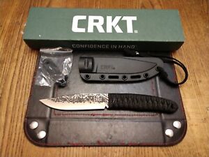 CRKT Nishi Fixed Knife 4.41" 8CR13mov SS Blade Cord Wrapped Handle GRN Sheath 