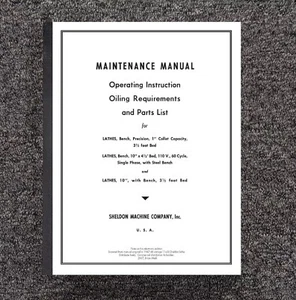  Tornos de banco de 10" manual de operación, mantenimiento y piezas para Sheldon - Imagen 1 de 14