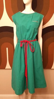 Vestido de sol ACT I años 70 con cinturón busto 40 talla 16 vintage discoteca boho hippie Foto 1 de 4